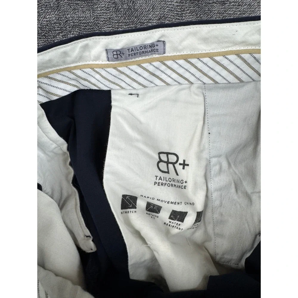 Banana Republic Chino Mens 36x30 Navy Fulton Tailoring+ Rapid Movement Stretch